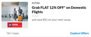 KOTAK Bank Discount Offer for makemytrip 